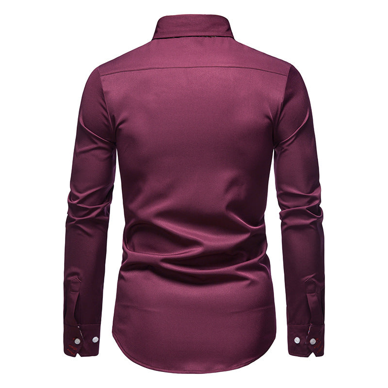 enzo paisley detail overhemd bordeaux heren formeel en casual
