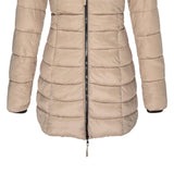 Aurelia Steppjacke in Khaki – mit Kapuze und Reißverschluss