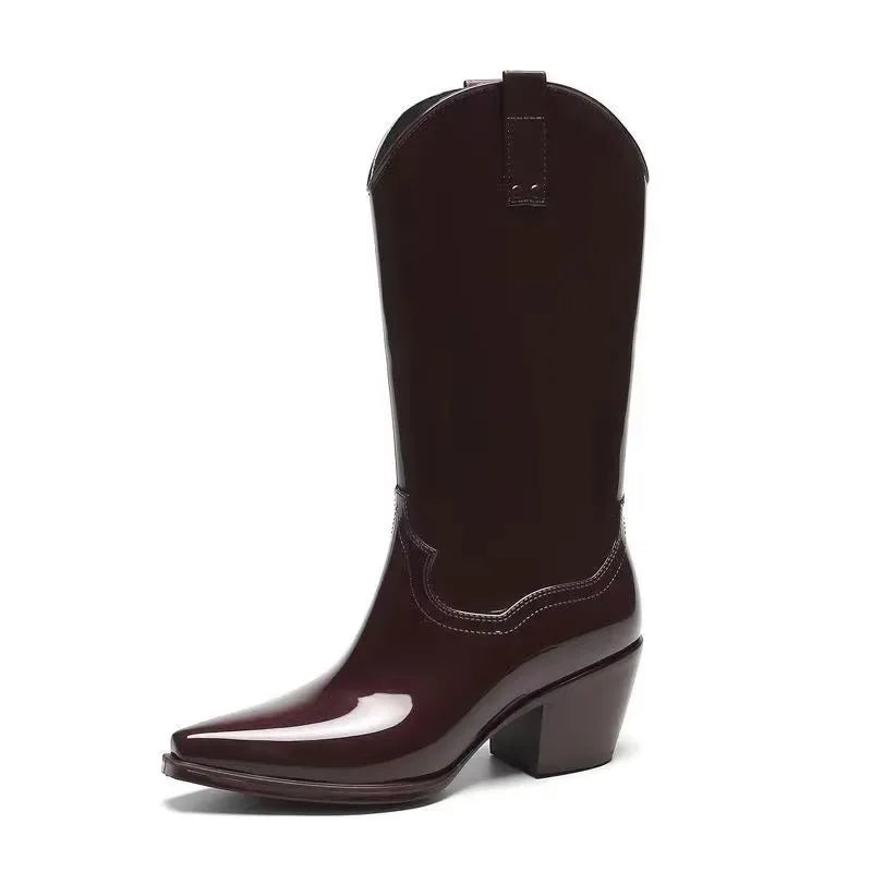 Velaya Western-Regenstiefel Damen Weinrot
