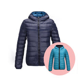Wende-Daunenjacke Damen Velmora in Blau und Grau
