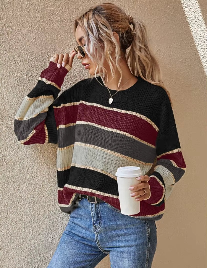 Serenelle | Gestreifter Oversize-Pullover aus weichem Strick