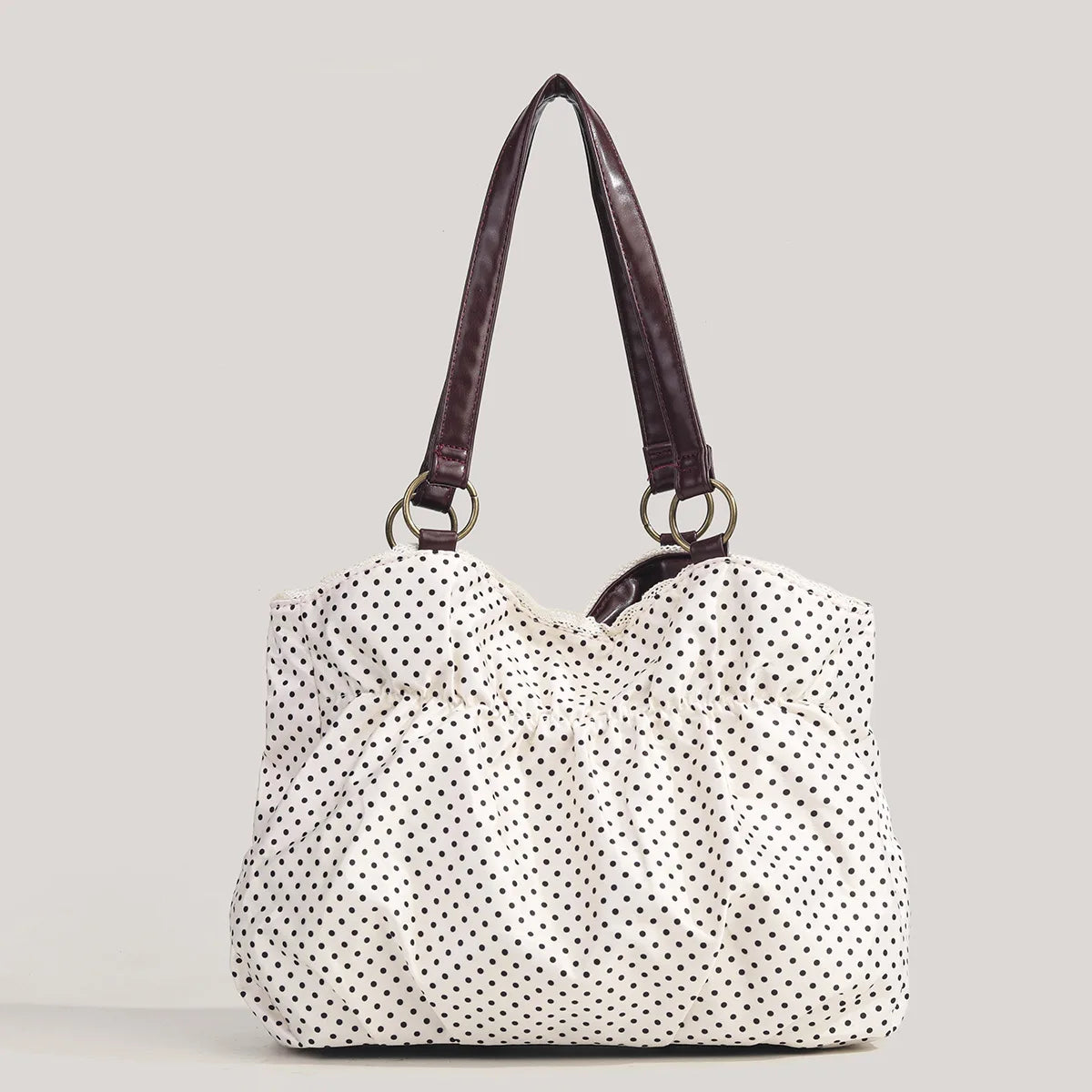 Rosalie Tasche mit Punkte-Print und Spitzenrand
