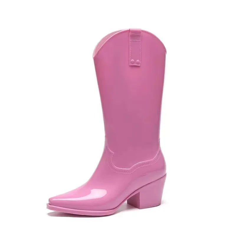 Velaya Western-Regenstiefel Damen Rosa
