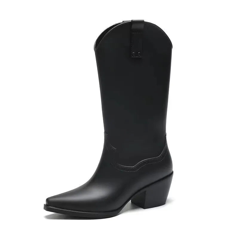 Velaya Western-Regenstiefel Damen Schwarz
