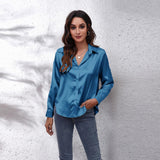 Solira Satinbluse Damen Blau

