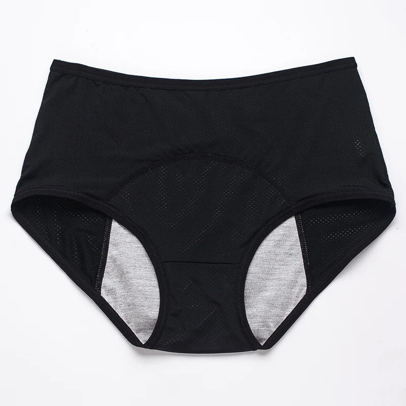 Zwarte menstruatieslip met katoenen kruis en stretchstof