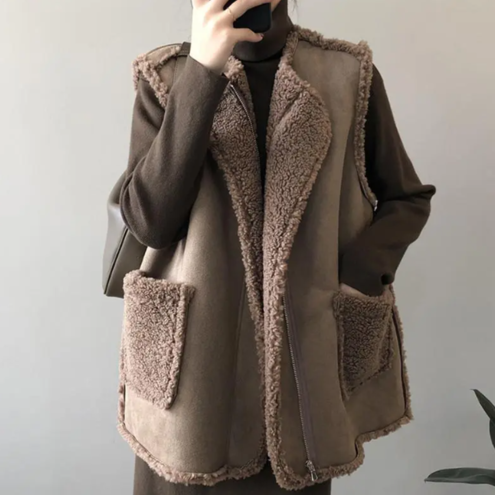 dames vest bruin
