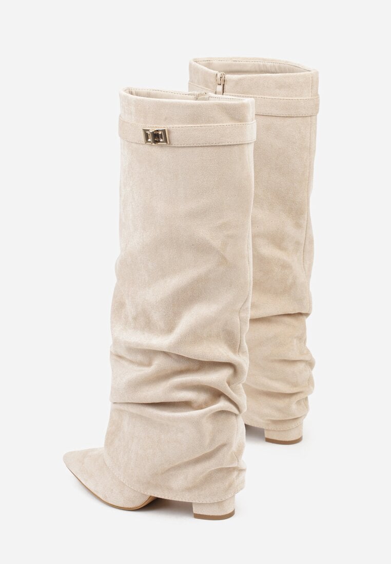 Marzella Slouch Boots in Off-White