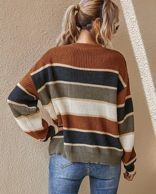 Serenelle | Gestreifter Oversize-Pullover aus weichem Strick