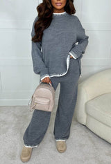 ComfyChic Lounge Set in Grau – gemütlicher Zweiteiler für Herbst und Winter