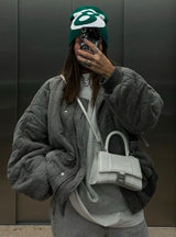 Lureva Quilted Bomber | Oversized gesteppte Damenjacke mit Statement-Look