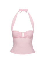 Almira Halter-Top in Pink – Produktansicht ohne Modell