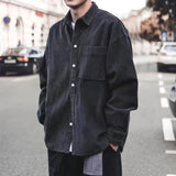 bruno corduroy vintage overhemd heren zwart gelaagde look
