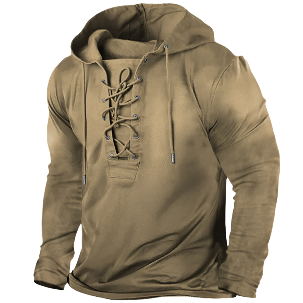 khaki overhemd met capuchon voor mannen
