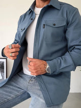 Eli heren overhemd blauw trendy outfit
