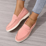 roze loafers voor dames met ronde neus en witte zool