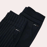 zwarte stretch broek met hoge taille en smalle pijpen voor dames

