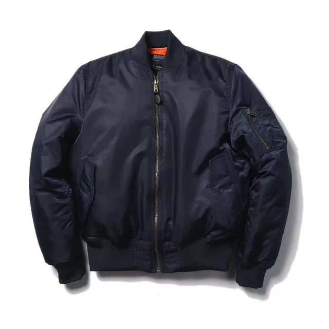 Daphne MA-1 Bomberjacke in Navy – flach liegend
