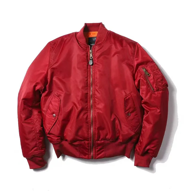 Daphne MA-1 Bomberjacke in Rot – flach liegend
