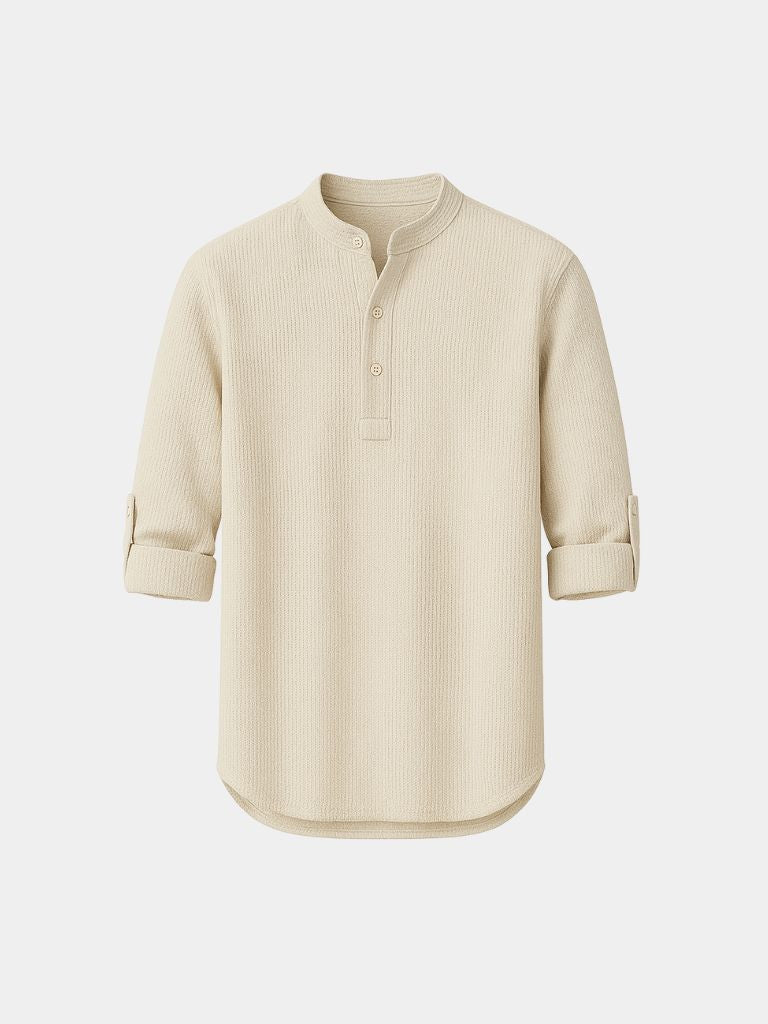 Elias | Long Sleeve T-Shirt with Henry Neck