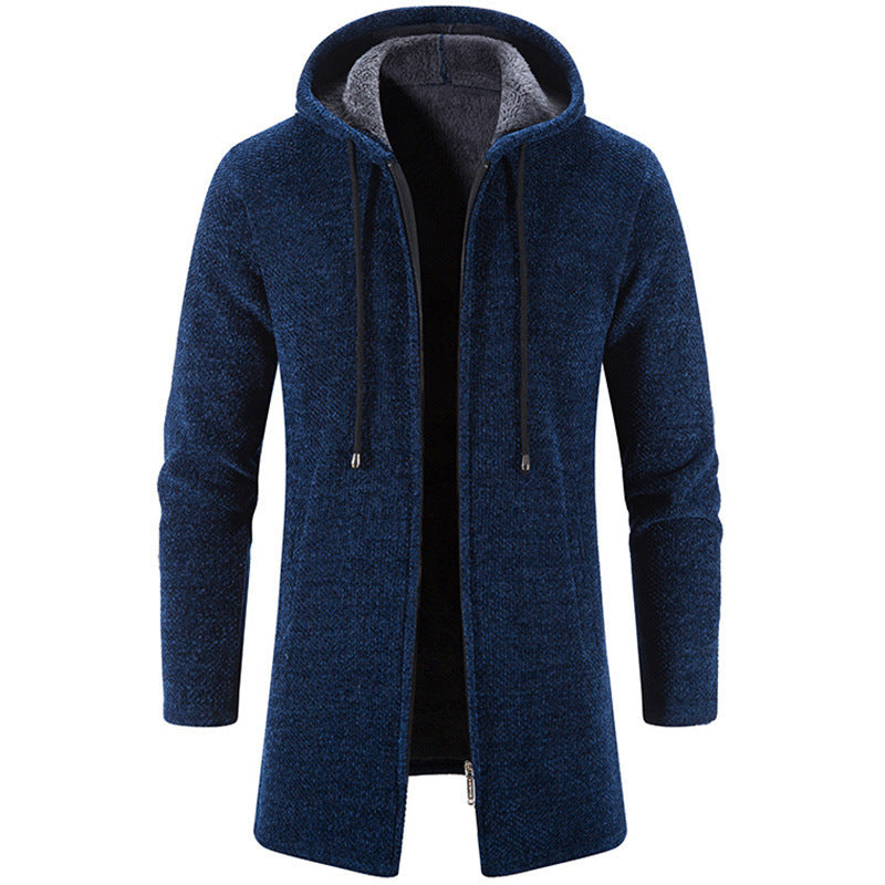 lange hoodie heren met fleecevoering
