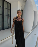 Celina | Elegant Halter Maxi Dress
