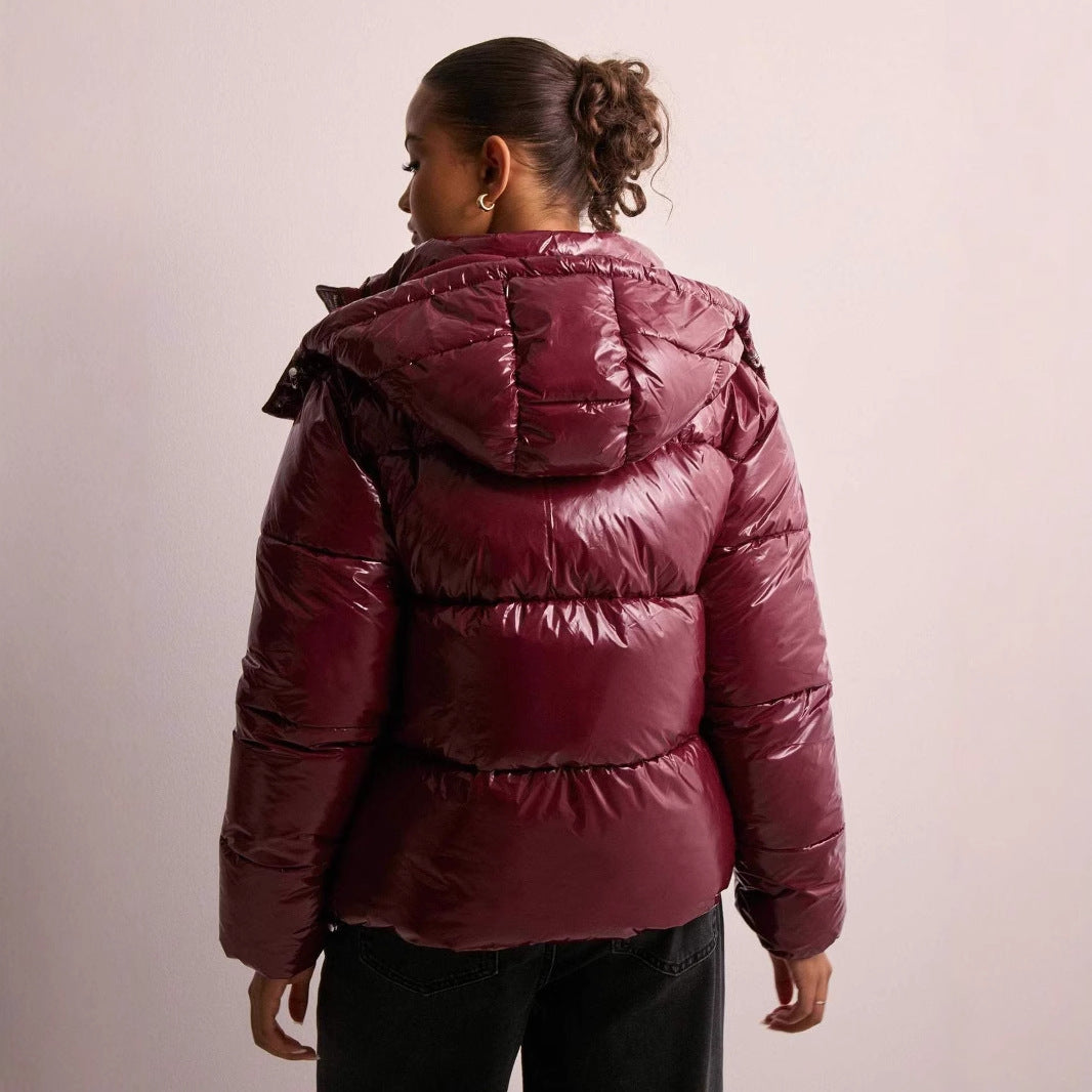 Liorra | Glänzende Damen-Pufferjacke mit Kapuze & warmer Füllung