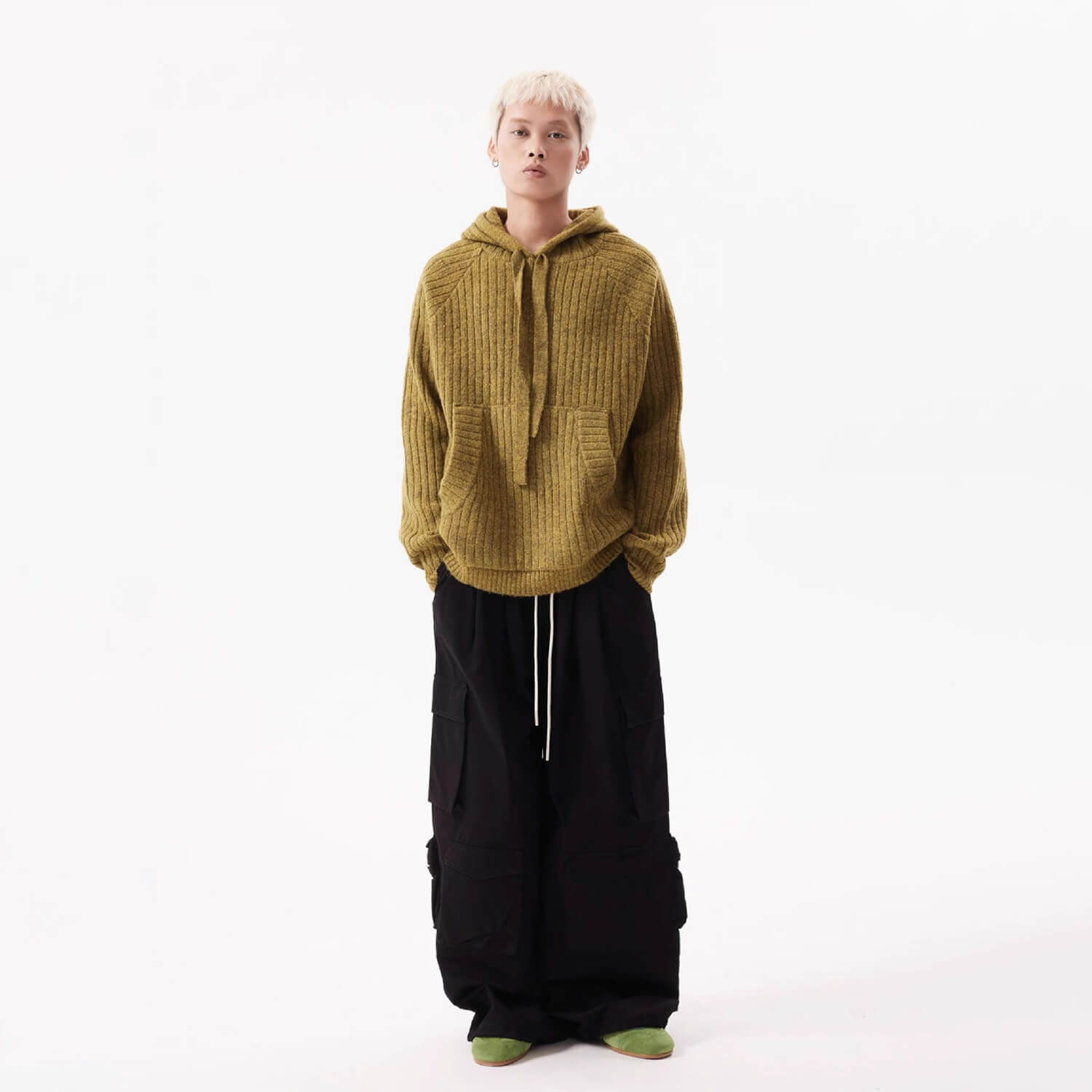 zachte gebreide hoodie
