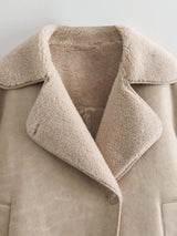 Nevada Luxe | Winterjacke mit Veloursleder-Optik & Fleece-Futter