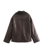 Nevada Luxe | Winterjacke mit Veloursleder-Optik & Fleece-Futter