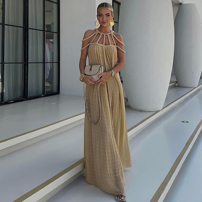 Celina | Elegant Halter Maxi Dress