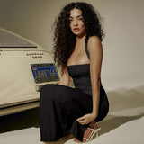 Aurora Maxi Kleid | Elegantes Abendkleid mit Halterneck & Rückenausschnitt