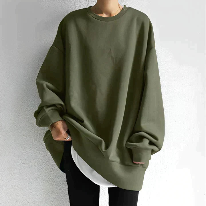 Lunara Damen Oversize Pullover Grün
