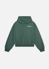 Grüner Oversized Hoodie Damen Vorderansicht mit Kapuze
