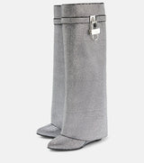 Noarè Statement-Boots in Silber mit luxuriösem Glanz