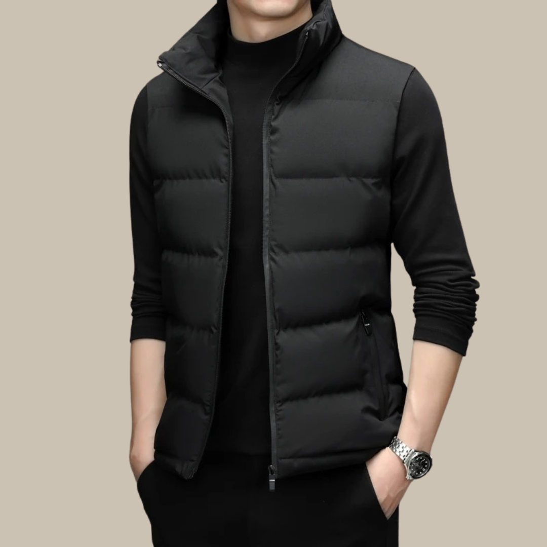 sportieve bodywarmer met hoge kraag
