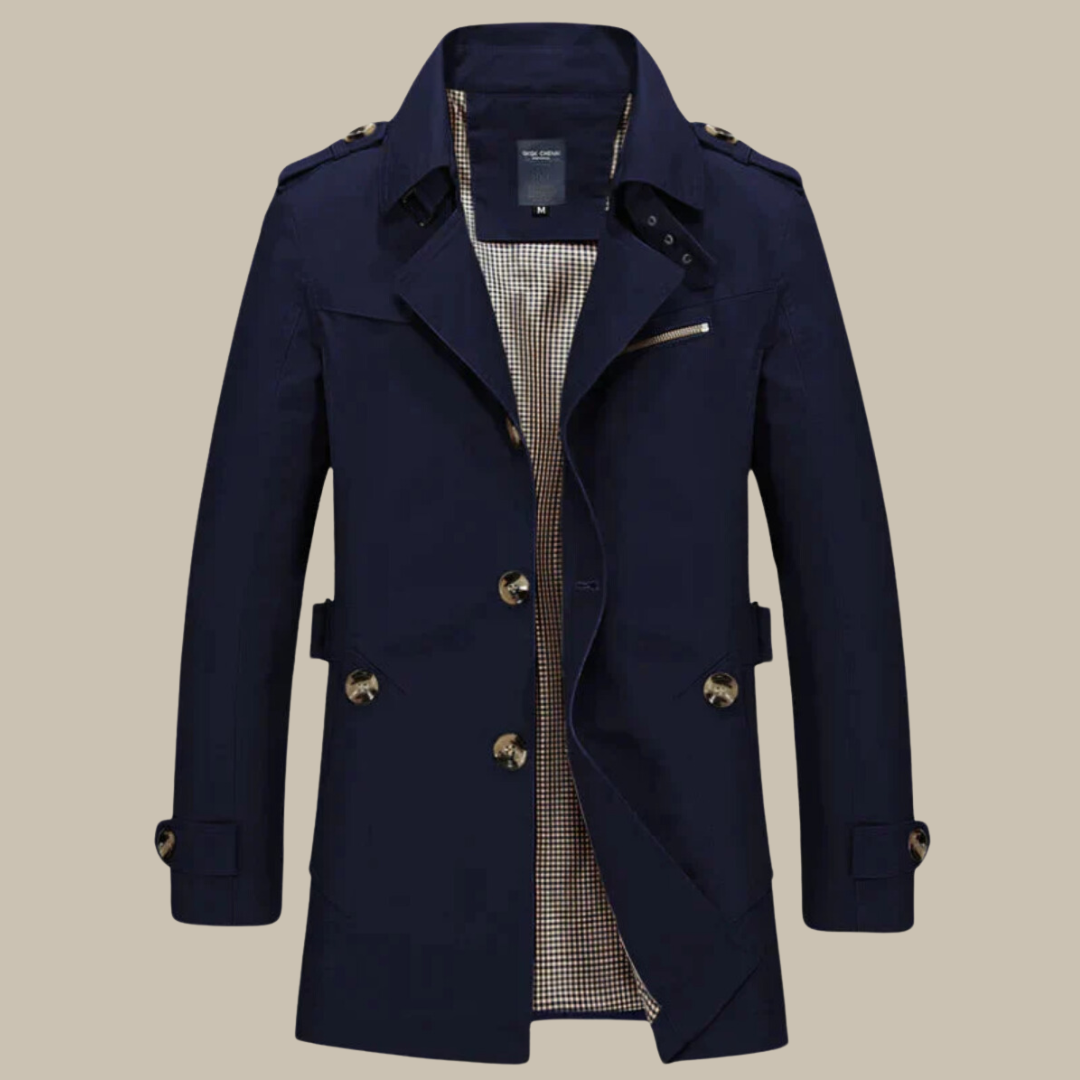Victor trenchcoat met moderne pasvorm
