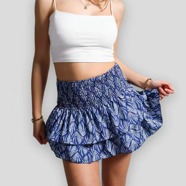 Talaine Romy Rose Boho Rock in Dunkelblau mit Bohemian-Print und Stretch-Bund