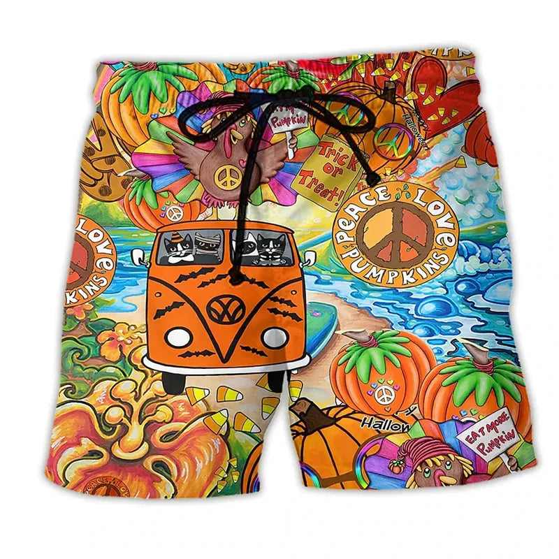 Zomerse heren zwembroek met street art design

