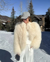 Averelle | Fluffige Kunstpelzjacke im Boho-Chic mit Oversized-Passform
