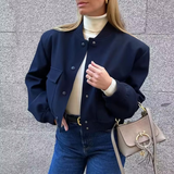 Emilia Bomberjacke navyblau – Übergangsjacke mit Taschen
