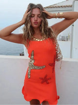 satijnen mini dress met open rug

