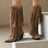DesertSoul Fringe Boots Damen braun hoch mit Fransen
