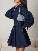 Aurelia Denim Chic Mini Dress detail pofmouw