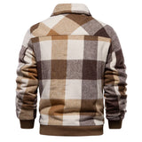 Heren corduroy jas met geruite voering
