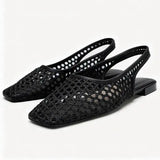 Aurelia geflochtene Mesh-Ballerinas in Schwarz