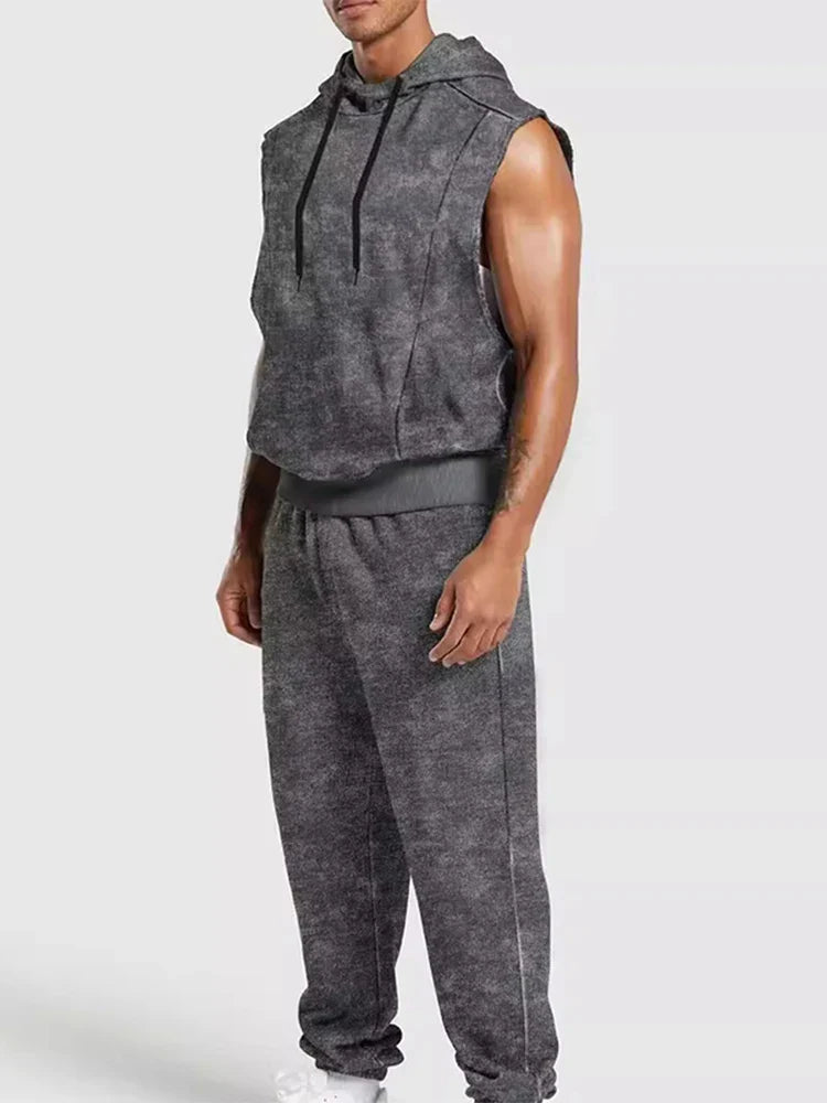 mouwloze hoodie sportieve set
