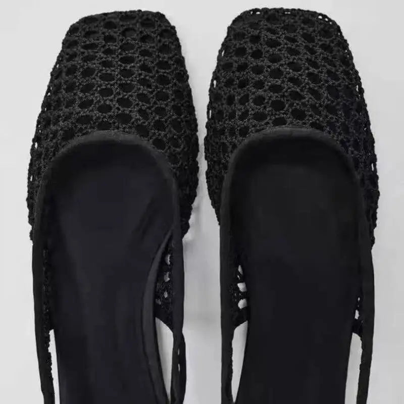 Aurelia Mesh-Ballerinas in Schwarz, Draufsicht