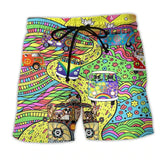 Comfortabele korte strandshorts met kleurrijke print

