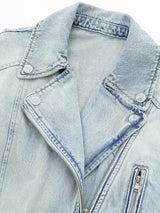 losse pasvorm denim jacket voor dames
